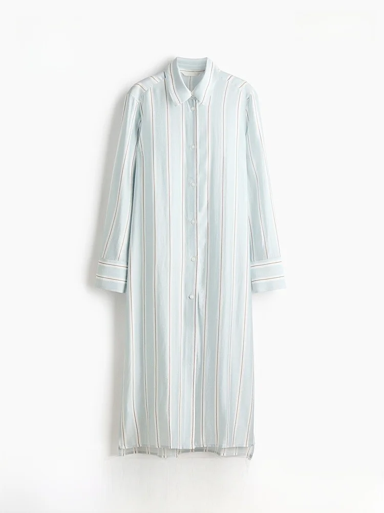 Spring New Women's Long irt Mixed Blend of Viscose And Polyester Button up Slim Fit irt Collar Casual Wear by H&M - AliExpress Shirts & Blouses