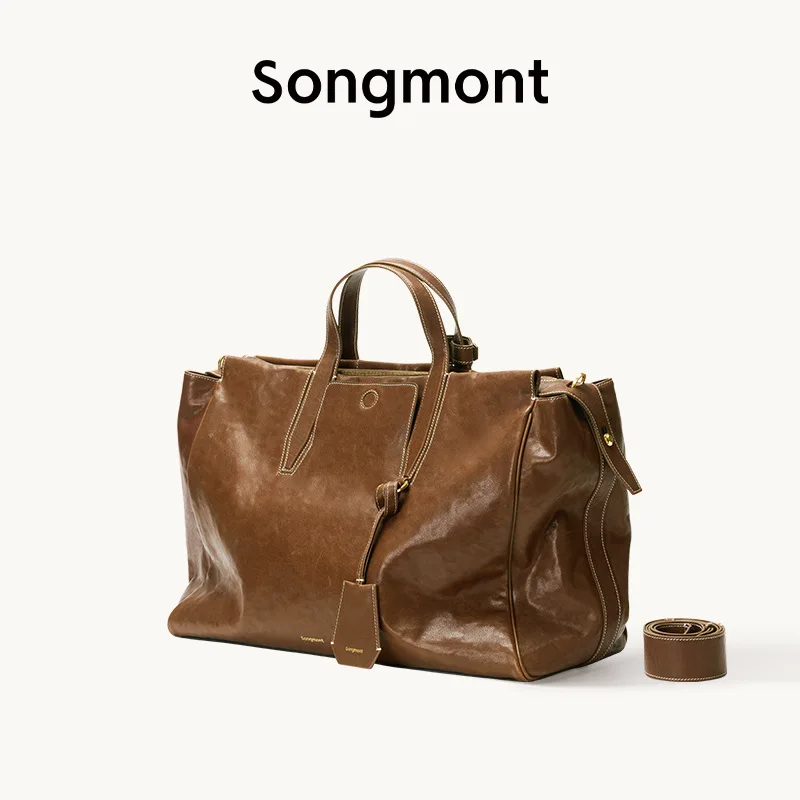Songmont Large Seeing Things Travel Bag Trail Series Vegetable Tanned Cowhide Handheld Crossbody Briefcase - AliExpress Travel Bags