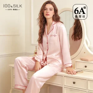 2026 Autumn  Women Pajamas,100% Mulberry Silk Simple Casual Loungewear Set Wearable Outside - AliExpress Women's Sleep & Lounge