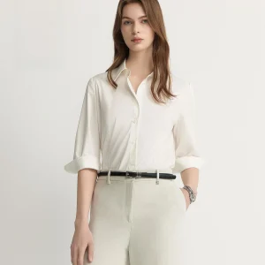 PRICH Business Commute Style Shirt Women's Pure Color Slim Fit Seven Sleeve Tops Gather Waist Office Workwear Summer New - AliExpress Shirts & Blouses