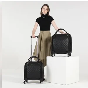 Women Travel Trolley Spinner Luggage suitcase 18 Inch carry on hand luggage 16" Rolling Suitcase PU leather Wheeled luggage bag - AliExpress Travel Bags