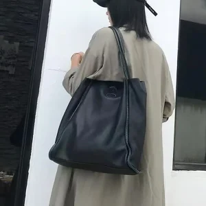 Large Capacity Genuine Leather Tote Bag Women Soft Cowhide Shoulder Bag Vintage Casual Commuter Handbag Big Shopping Purse - AliExpress Women's Handbags