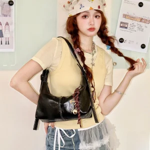 Black American Style Underarm Bag Lightweight Tote Crossbody Hobo Bag for Commuting Fashionable PU Leather Color - AliExpress Women's Handbags