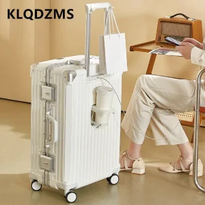 KLQDZMS Suitcase on Wheels 20"22"26"28 Inch Large Capacity Trolley Aluminum Frame Boarding Box Women's Carry-on Travel Luggage - AliExpress Luggage