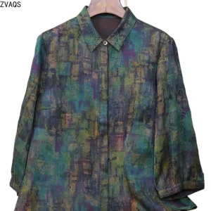 ZVAQS 100% Mulberry Silk Woman Clothes 2026 Spring Summer New Arrival Wanxiangsi Shirt Printed Retro Authentic Women Top고퀄 티셔츠 - AliExpress Shirts & Blouses