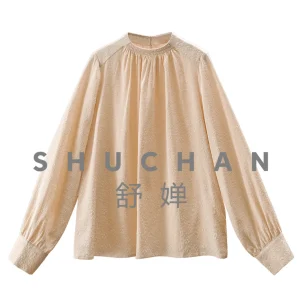 Elegant Luxury and Exquisite, Gentle Color Temperament, Thin Crown Music Crepe Stand-up Collar Silk Shirt Women - AliExpress Shirts & Blouses