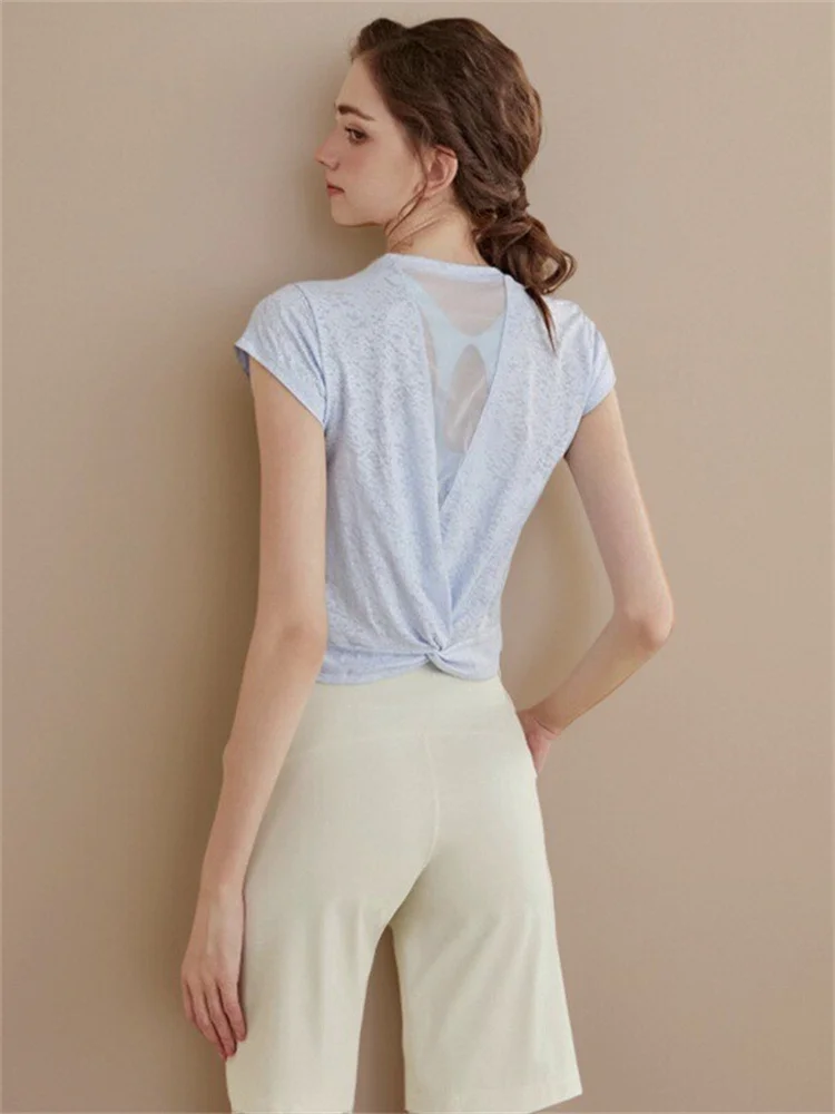 Women's Yoga Clothes ort Sve Me Patchwork Qui Dry Running Sport T-irt Fitn Top Summer New Arrival - AliExpress Shirts & Blouses