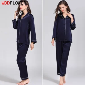 100% Pure Silk Women's Classical Pajama Set Sleepwear Nightgown M L XL YM007 - AliExpress Women's Sleep & Lounge
