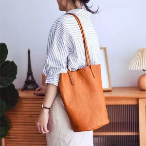 PNDME Simple Casual Luxury Genuine Leather Women's Tote Bag Fashion Vintage Designer Real Cowhide Female Shopping Shoulder Bag - AliExpress Women's Handbags