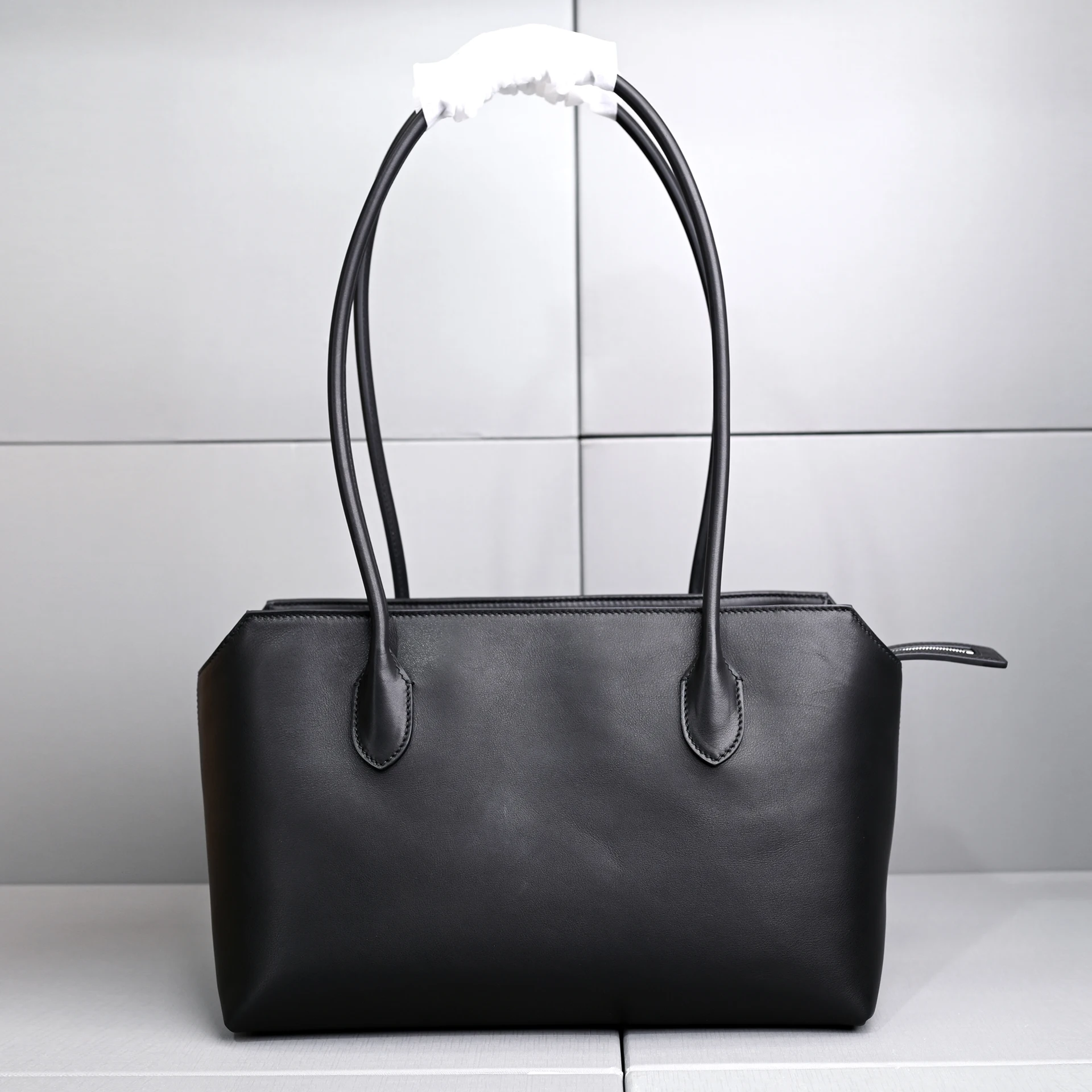 Long-Handled Tote Bag Top-Grain Cowhide Handbag Women's 31cm Genuine Leather Commuter Sheepskin Lining Shoulder Bag Underarm Bag - AliExpress Women's Handbags