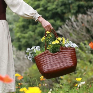 Handbags Women's Genuine Leather Shoulder Bag Weaving Casual Shopping Bag Vintage Big Tote Purse Cowhide Cross Hand Bags Lady - AliExpress Women's Handbags