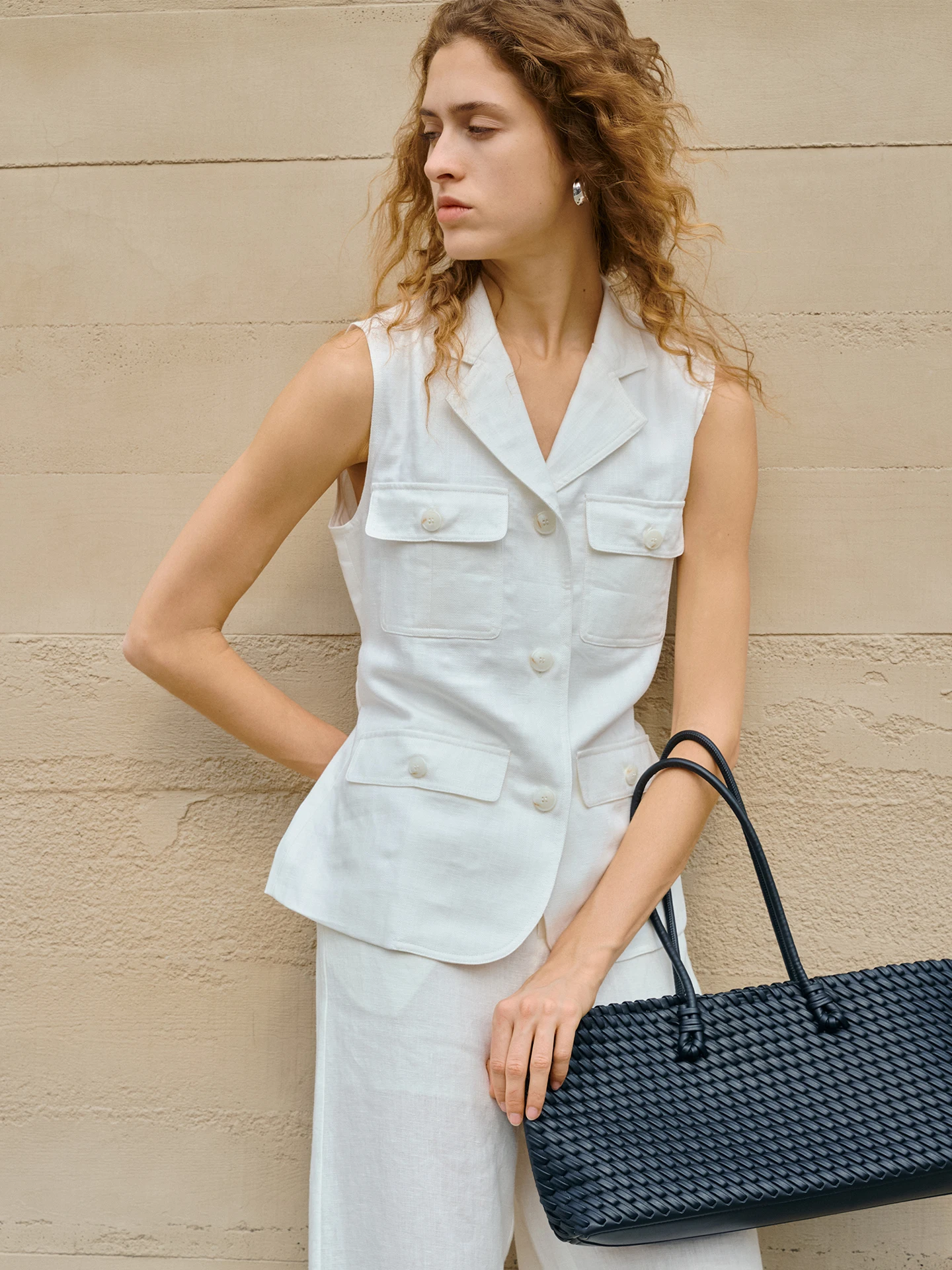 Linen V-Neck Sleeveless White Shirt Women's Cool Sensation Breathable High-End Commute Top Summer Fashion Elegant Style - AliExpress Shirts & Blouses