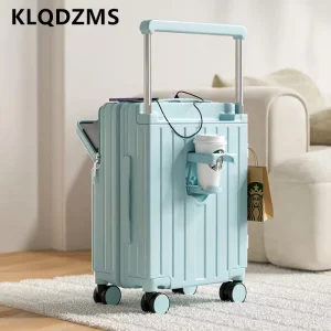 KLQDZMS Men's Luggage Front Opening Boarding Case 20"22"24"26 Inch Laptop Trolley Case Women's ABS+PC Handheld Travel Suitcase - AliExpress Luggage
