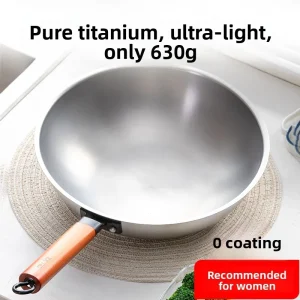 Full Pure Titanium Wok Non-Coating Physical Non-Stick Lightweight Frying Pan For Women Household Cooking Compatible Gas - AliExpress Kitchen,Dining & Bar