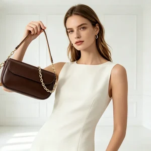 Premium PU leather handbag – women's commuter tote bag, with gold hardware, luxurious designer style. - AliExpress Women's Handbags