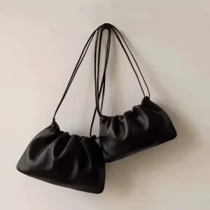 Genuine Leather Cloud ape Dstring Pleated Women's Crossbody Bag Casual Versatile oulder Bag Faionable Folded Design - AliExpress Women's Handbags