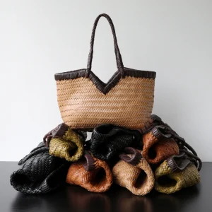 Luxury-lite vegetable-tanned cowhide hand-woven crossbody bag with retro vacation style canvas tote bag - AliExpress Women's Handbags