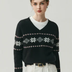 Autumn Winter 100% Pure Cashmere Pullover Sweater Women's V-neck Design Soft Comfort Knit Long Sleeve Tops High-end Thick Warm - AliExpress Sweaters&Jumpers
