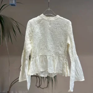 Heidd Early Spring 2026 Court Style Design Sense Pleated Embroidered Bell Sleeve  Silk Shirt Women's Regular Fit Long... - AliExpress Shirts & Blouses