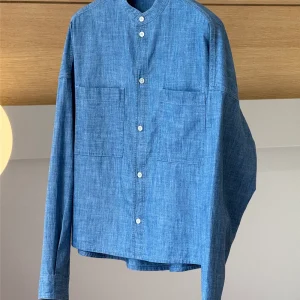 Spring/Summer 26 New Women's Loose-Fit Stand Collar Cotton Commuter Shirt - AliExpress Shirts & Blouses
