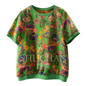 100% Natural Silk Blouse Women Summer Fragrant Cloud Yarn Unicorn Treasure Short-sleeved Shirt Women 64L8 - AliExpress Shirts & Blouses