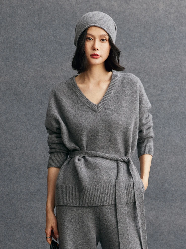 Quality Sweater Woman Clothing Thick 100% Cashmere Knitwear Autumn Winter Casual Sexy V-Neck Pullover Lazy Classic Versatile Top - AliExpress Sweaters&Jumpers