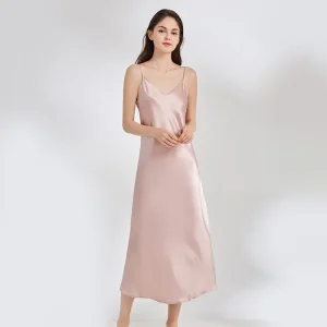 25 Momme 100% Mulberry Silk Long Chemise Slip Nightgown Sexy Lingerie Maxi Camisole Dress Sleepwear Women's Sling Nightdress PJs - AliExpress Women's Sleep & Lounge