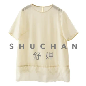 Elegant Woman Simple Lace Organza Silk Short-sleeved Shirt Women 12M6 Blusas Femininas Com Frete Gratis - AliExpress Shirts & Blouses