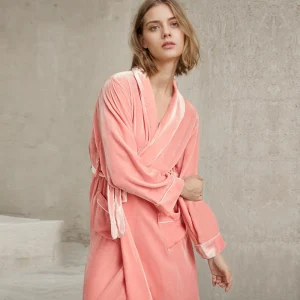 Base Yarn 19MM 100%Real Silk Velvet Night-robe, Women Long Sleeve Lace-up, Warm Pajamas Robe, Autumn Winter - AliExpress Women's Sleep & Lounge