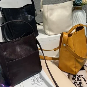 Crossbody Shoulder Bag Women's Top Layer Oil Wax Cowhide Commuter Bag Versatile Stylish Square Shape Spring 2026 - AliExpress Women's Handbags