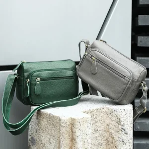 Versatile Leather Women's Bag Single Shoulder Bag Multi Compartment Multi Pocket Crossbody Mobile Phone Bag - AliExpress Women's Handbags