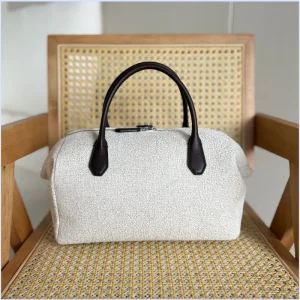 2026 New Women's Linen Tote Bowling Bag Simple Commuter Beige Bucket Bag - AliExpress Travel Bags