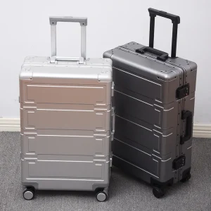 German all-aluminum luggage men women student fashion trolley suitcase metal aluminum travel luggage luxury boarding case - AliExpress Luggage