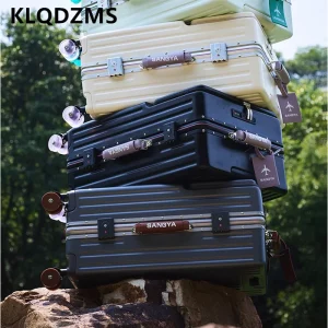 KLQDZMS 20"24"26"28Inch High Quality Suitcase Front Opening Boarding Case USB Charging Trolley Case Laptop Women Cabin Luggage - AliExpress Luggage