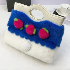 Luxury Mink Fur Tote Bag Women's Plush Handbag Designer Women's Bag Fashionable Woman's Tote Bags High-End Handbag - AliExpress Women's Handbags