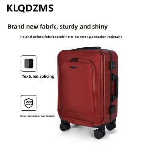 KLQDZMS Women's luggage zipper boarding box thickened aluminum frame trolley case 20 "24 inch front opening laptop suitcase - AliExpress Luggage