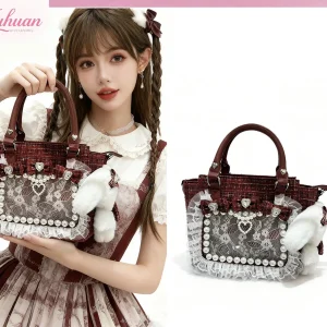 Japanese Original Thunder Lolita Bow Lace Rhinestone Tote-handle Bags Sweet Cute Star-chasing Two-dimensional Girl Lta Bag Women - AliExpress Women's Handbags
