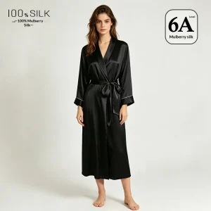 100% Natural Mulberry Silk Long Nightgown Summer Thin Bath Gown Fashion Kimono Home Wear Ladies Sexy Cardigan Bathrobe Sleepwear - AliExpress Women's Sleep & Lounge