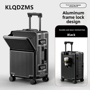 KLQDZMS Front Opening Aluminum Frame Luggage Women's 20 Inch Travel Suitcase Boarding Case Large Capacity 26 Inch Men's Suitcase - AliExpress Luggage