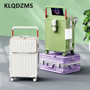 KLQDZMS 20"22"24"26 Inch Charging Suitcase Front Opening Boarding Multifunctional Trolley Case Laptop Women's Cabin Luggage - AliExpress Luggage