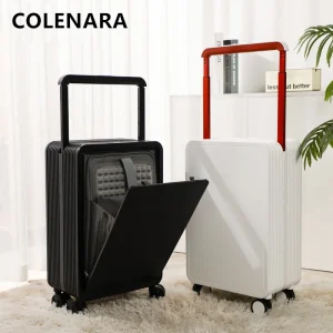COLENARA PC Suitcase Front Opening Boarding Box 20 Inches USB Charging Trolley Case Women Universal Wheel Travel Luggage - AliExpress Luggage