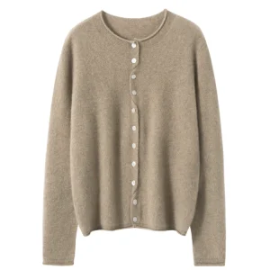 Women's 100% Cashmere Thick Casual Loose Knitted Cardigan Sweater Autumn Winter Solid O-NECK Soft Warm Comfort Clothing Tops - AliExpress Sweaters&Jumpers