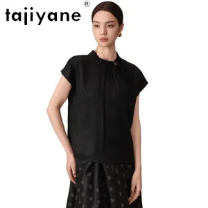 TAJIYANE 100% Mulberry Silk Women's Blouses and Shirts Flutter Sleeve Shirt Womens Clothes Loose Tops Blouses Рубашка Женская - AliExpress Shirts & Blouses