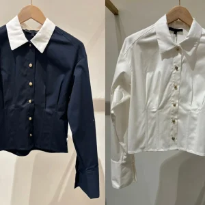 Fashionable Color Block Short Shirt Collar  Top Detachable Autumn Winter Women's Loose Fit Long Sleeve Pure Color Button up - AliExpress Shirts & Blouses
