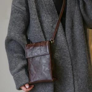 Fashion vintage designer genuine leather women cute small phone bag daily travel luxury cow leather shoulder crossbody bag - AliExpress Women's Handbags