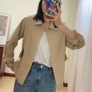 Betzou Retro Casual ort Workwear Sle Women's Jaet Faionable Spring Autumn New Arrival Polyester Fiber Long Sve - AliExpress Sweaters&Jumpers