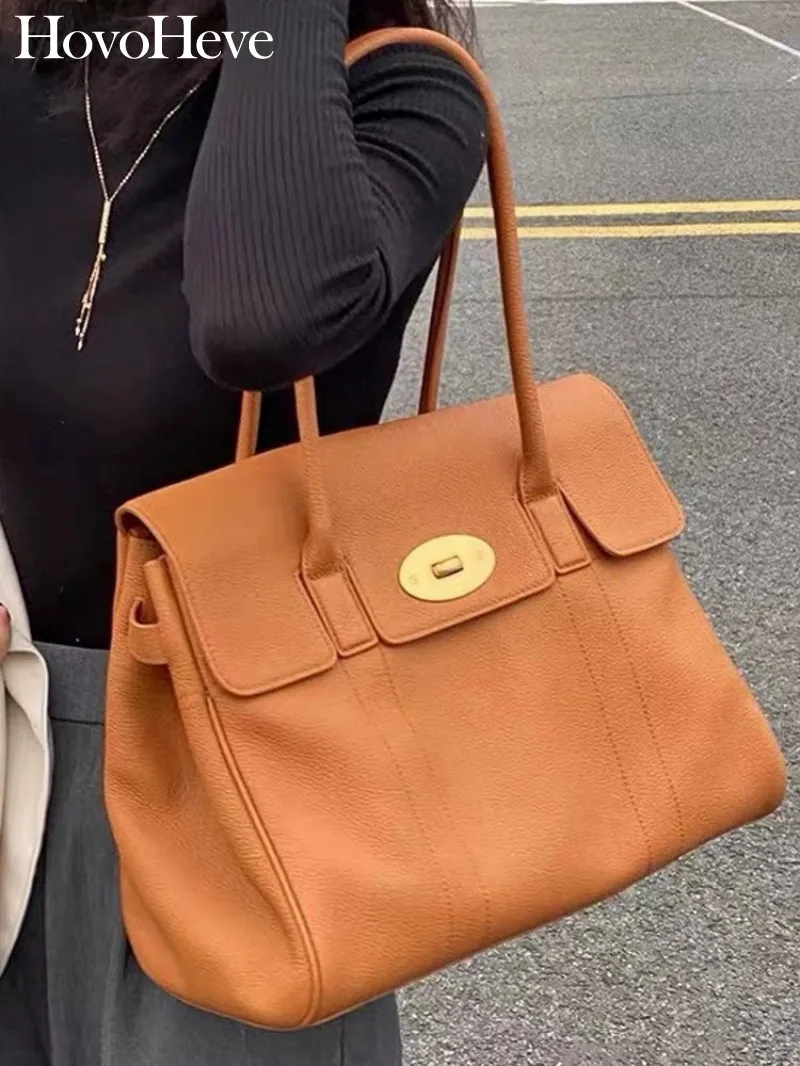 Office Ladies Work Large Capacity Cowhide Genuine Leather Totes Handbag Elegant Women Satchel Soft Leather Shoulder Bag Black - AliExpress Women's Handbags