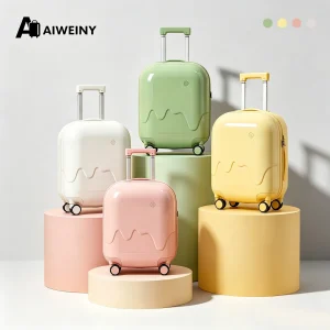 AIWEINY Multifunctional Ice Cream Suitcase，ABS+PC Luggage with USB Cup Holder TSA Lock Silent Spinner Wheels for Women Kids - AliExpress Luggage