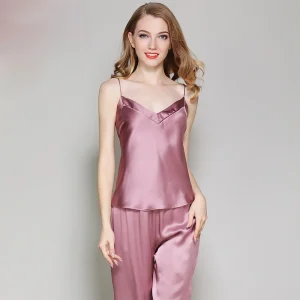 19 Momme Heavyweight Mulberry Silk Pajama Set for Women, Premium Sexy Camisole and Pants Sleepwear, Luxury Loungewear T8128 - AliExpress Women's Sleep & Lounge