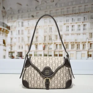 Classic Leather Shoulder Bag For Ladies By Luxury Brand, Soft Material With Gold Accents, Spacious Enough For Essentials - AliExpress Women's Handbags